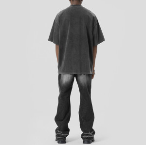 T-Shirt aus gewaschener Baumwolle mit niedrigem Mindestbestellwert | Halbärmelige T-Shirts für Herren mit dunklem Thema