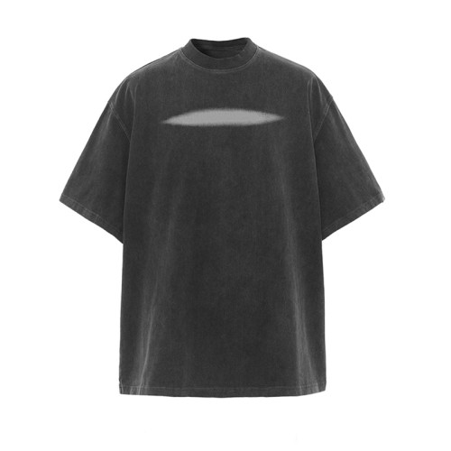 Low MOQ Customization Wash Cotton Tshirt | Men Half Sleeved Dark Theme T-shirts