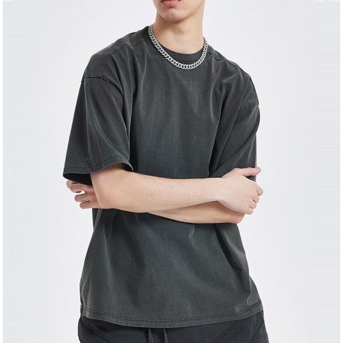 Niedrige MOQ-Anpassungs-T-Shirts | Kurzarm-T-Shirt mit einfarbigem Muster | Spleiß-Batik-T-Shirts aus 100 % Baumwolle