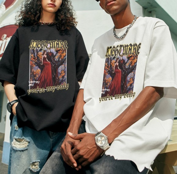 Custom Monsters Tshirts Dark Printed Summer Cotton 270GSM Men Short Sleeve T-shirts