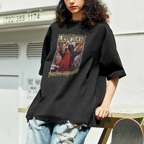 Benutzerdefinierte Monsters-T-Shirts, dunkel bedruckte Sommer-Baumwolle, 270 g/m², kurzärmelige Herren-T-Shirts