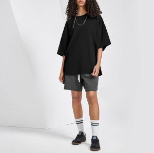 Maßgefertigtes übergroßes T-Shirt | Streetwear Fashion Heavy 230GSM T-Shirts | Kariertes einfarbiges T-Shirt aus 100 % Baumwolle
