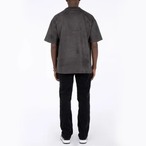 Streetwear Suede Tshirt Oversize Fit Blank 260GSM Heavyweight For Men