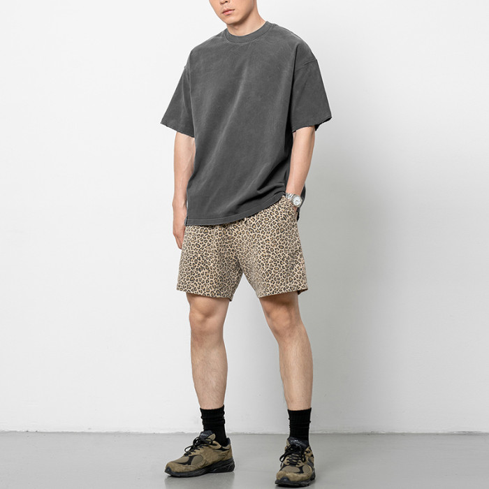 Individuelle übergroße Streetwear-T-Shirts | Schweres Baumwoll-T-Shirt mit Acid-Waschung | Einfarbige Unisex-T-Shirts