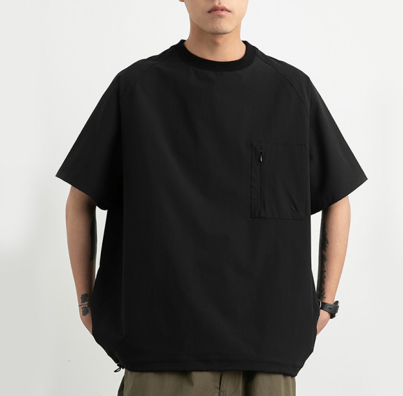 Manufacture Sports Dry Fit T-Shirt | 190GSM T-Shirt mit versteckter Tasche | Einfarbiges T-Shirt aus 100 % Polyester für Herren