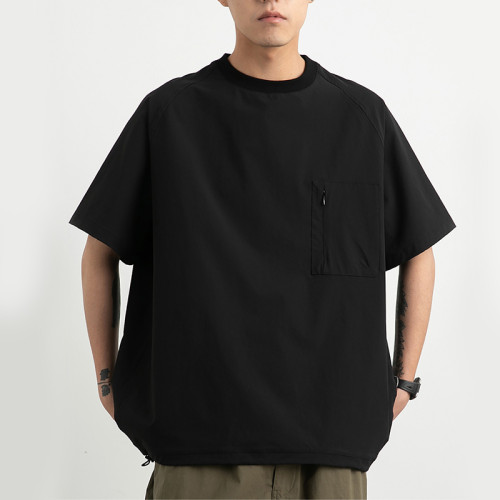 Manufacture Sports Dry Fit T-Shirt | 190GSM T-Shirt mit versteckter Tasche | Einfarbiges T-Shirt aus 100 % Polyester für Herren