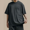 Wholesale Multi-Pockets Summer Streetwear Tshirts | Men Acid Wash Tshirts Vintage Oversized Fit Cotton Dark Tshirts