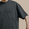 Wholesale Multi-Pockets Summer Streetwear Tshirts | Men Acid Wash Tshirts Vintage Oversized Fit Cotton Dark Tshirts