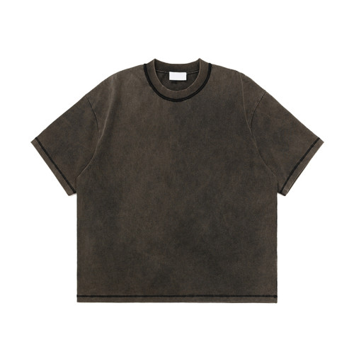 Herstellung cooler Streetwear-T-Shirts | Unternähen von dunklen T-Shirts aus gewaschener Baumwolle