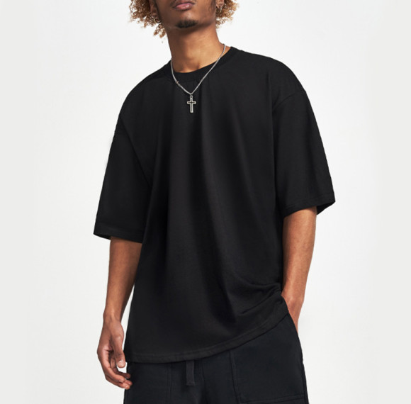 Schnelles Design von schweren T-Shirts | Herren 240GSM Dark Streetwear Trendy T-Shirts | Drop Shohlder Blank T-Shirts
