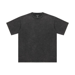 Уличная футболка, винтажная футболка для стирки кислотой, 250GSM, 100% хлопок, большой размер, подходит для мужчин