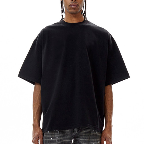 Дизайнерские повседневные футболки | Мужские уличные футболки из тяжелого хлопка плотностью 400GSM большого размера
