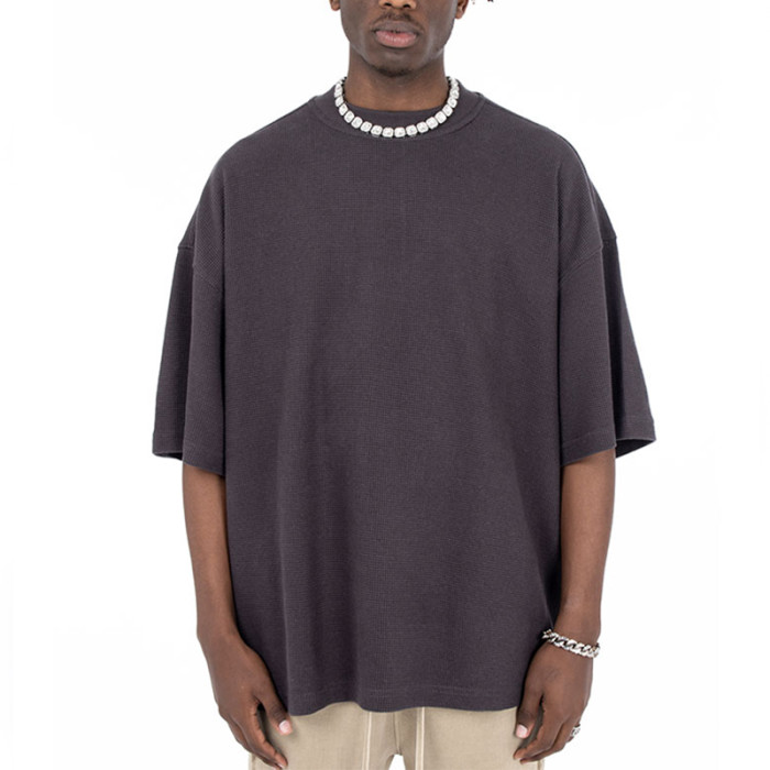 Waffel-T-Shirts mit individuellem Logo | Herren Streetwear Heavyweight 280GSM Basic Streetwear T-Shirts