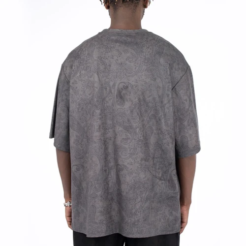 Bekleidungshersteller Wildleder-T-Shirts | Vintage Cashew Flower Herren T-Shirt mit individuellem Druck in Übergröße
