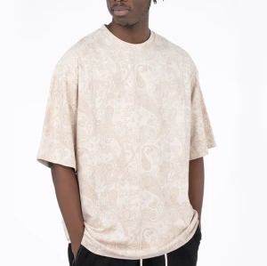 Bekleidungshersteller Wildleder-T-Shirts | Vintage Cashew Flower Herren T-Shirt mit individuellem Druck in Übergröße