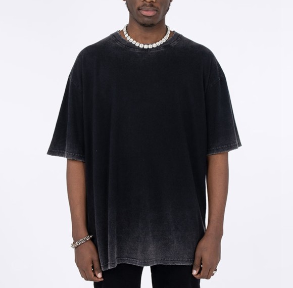 Manufacturing Custom Acid Wash Tshirt 230GSM 100% Cotton Fashion Colors Oversized Fit