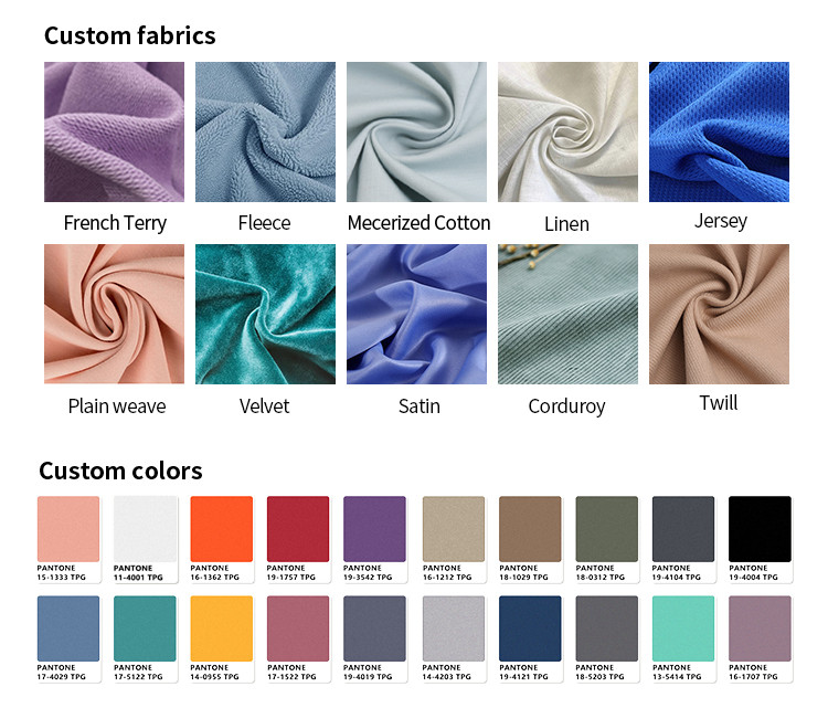 Custom fabrics and colors
