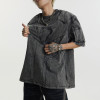 Streetwear Manufacturer Oversized Fit Washed Textured Embossed Armor Short Sleeve T Shirts