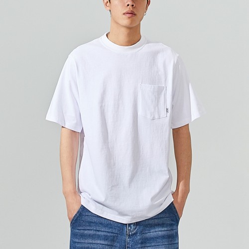 Customized Cotton Short Sleeve T-Shirt | 200GSM Pocket Solid Color Oversized Streetwear T-Shirt