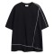 Private Label Tshirts | Causal Streetwear Solid Color Dark Stripe Tshirts