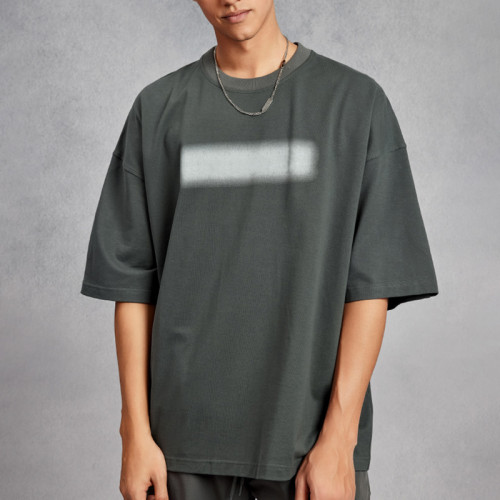 Manufacturing Custom White Ink Print T-shirts | Pure Cotton men's Vintage Wash Oversized T Shirt