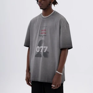 Manufacturing Vintage T-shirts | Direct Injection Printing Washed Casual Cotton Tshirts