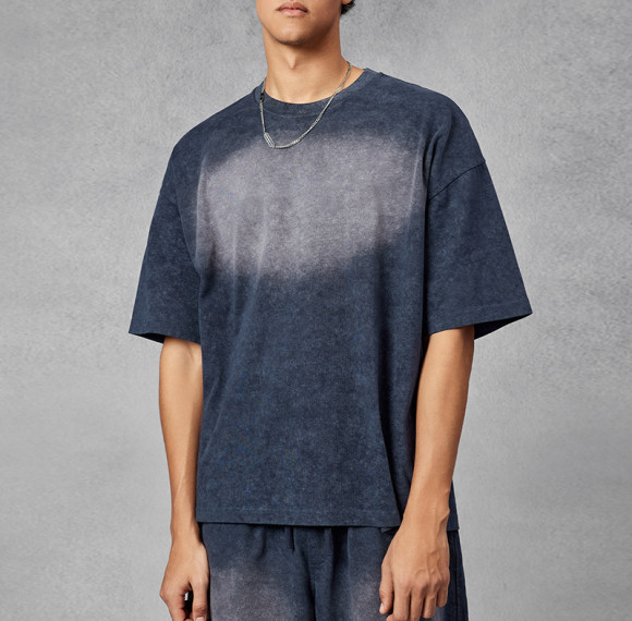 Custom Solid Color Indented Vintage Short Sleeve T Shirts - Streetwear Manufacturer Production