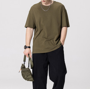 Customized Design Drop Shoulder Short Sleeve T Shirts | Men's 200GSM Dark Streetwear Mens