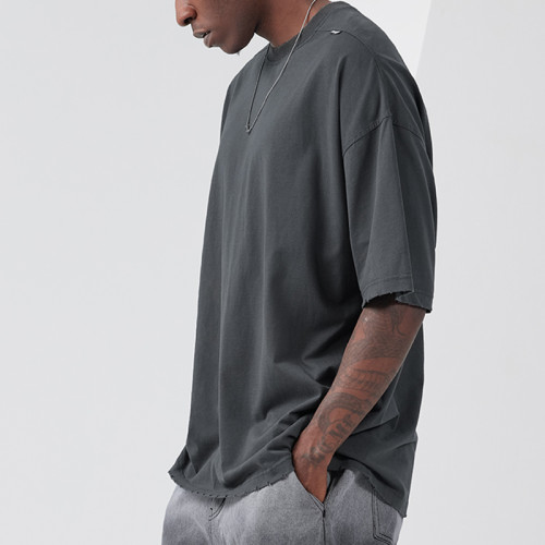 Private Label Casual Oversized Streetwear | Mens Solid Color 100% Cotton Basic Short Sleeve T shirts