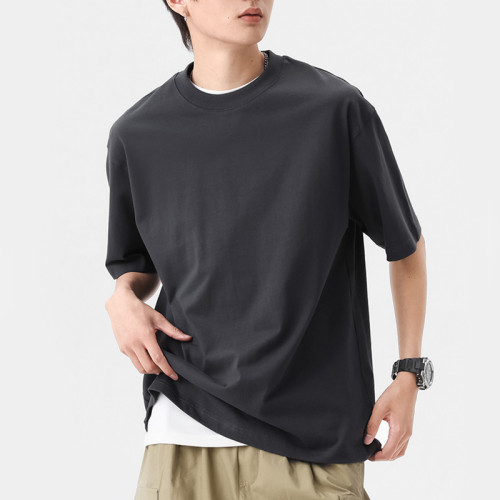 Made in Men's Solid Oversized Streetwear | Off Shoulder Blank Heavyweight Combed Cotton T Shirt