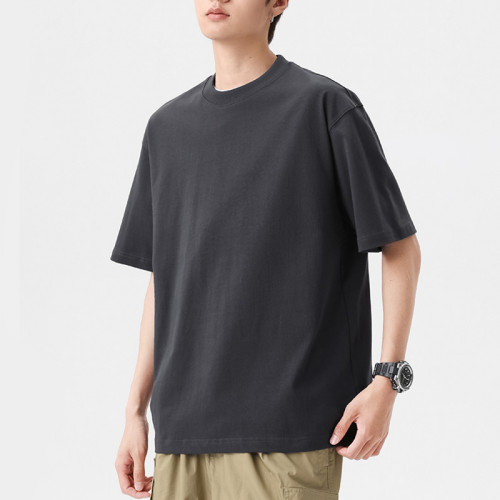 Made in Men's Solid Oversized Streetwear | Off Shoulder Blank Heavyweight Combed Cotton T Shirt