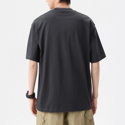 Made in Men's Solid Oversized Streetwear | Off Shoulder Blank Heavyweight Combed Cotton T Shirt