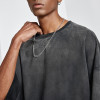 Custom Hip Hop T-shirts | Heavy Weight Suede Tshirt Men | Solid Color Dark Gray T Shirt