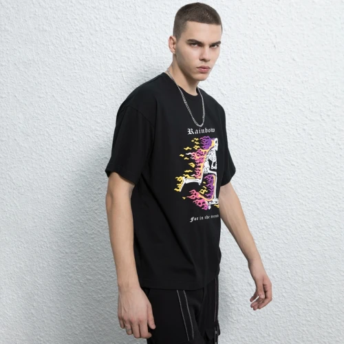 Hersteller Druck Puff T-Shirts, Übergroße Passform 100% Baumwolle Elastische 230GSM Streetwear T-Shirt Männer