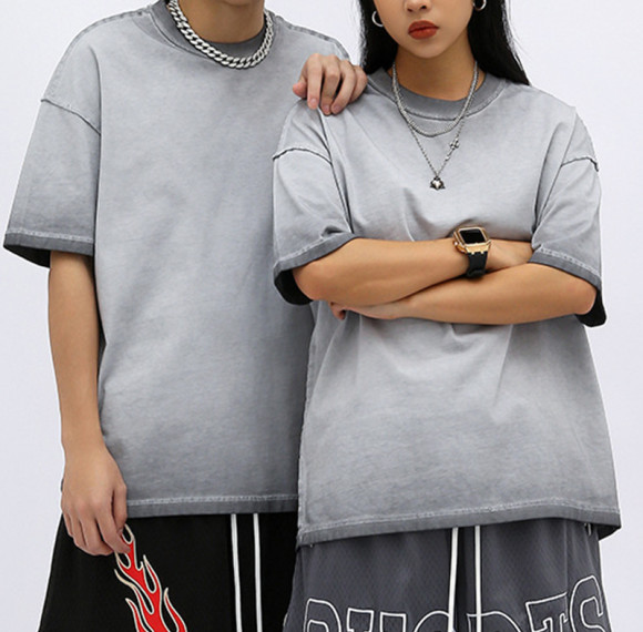 Custom Logo Unisex T-shirt | Washed Reverse Stitching Cotton Heavyweight T shirt