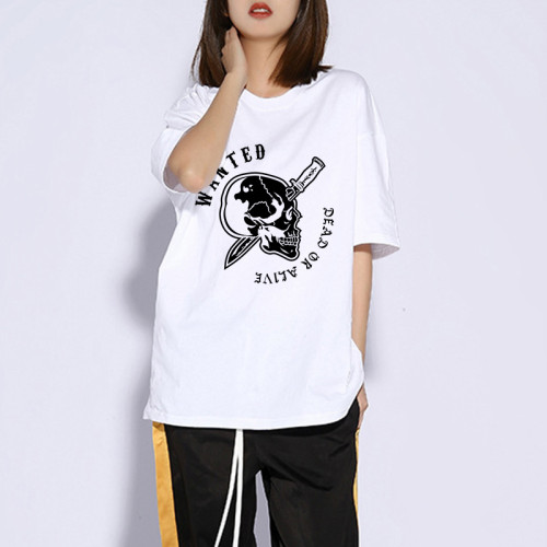 Manufacturing Unisex Cotton Oversized Streetwear - Sword Pattern Screen Print Short Sleeve T Shirts