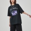 Custom Streetwear Dark T-shirts | Snow Washed Hot Transfer Print Tshirt Women | Print T-shirts