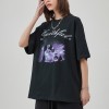 Custom Streetwear Dark T-shirts | Snow Washed Hot Transfer Print Tshirt Women | Print T-shirts