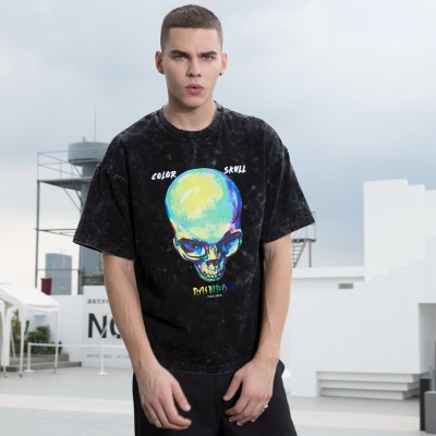 Modisches, kurzärmliges T-Shirt mit individuellem Druck – 100 % Baumwolle, 230 g/m², Wärmeübertragung, übergroße Streetwear