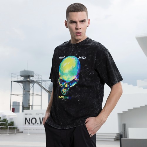Fashion Custom Printing Short Sleeve T-Shirt - 100% Cotton 230GSM Heat Transfer Oversized Streetwear