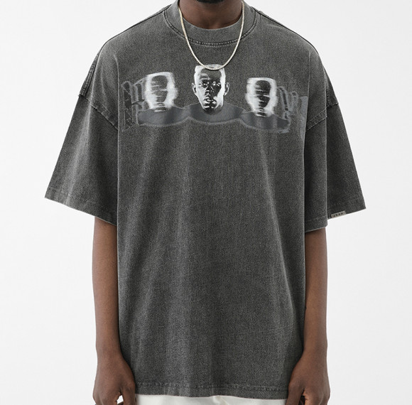 Custom Streetwear Printing Tshirts 100% Cotton Acid Washed Overiszed Fit Fashion Designs