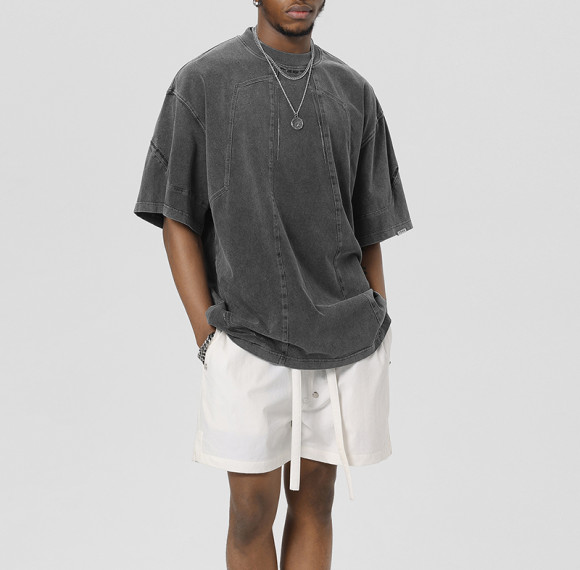 Fashion Acid Washed Tshirts Oversized Fit 100% Cotton Streetwear Unisex