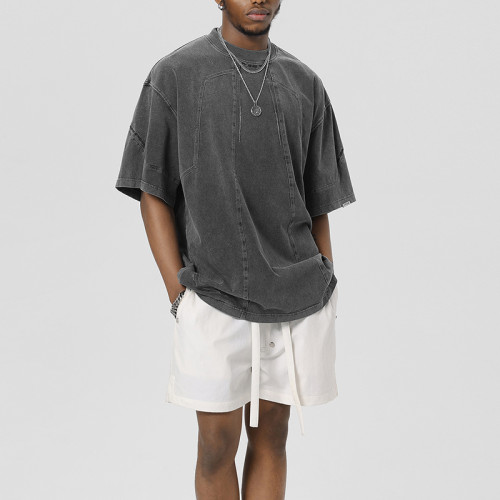 Fashion Acid Washed Tshirts Oversized Fit 100% Cotton Streetwear Unisex