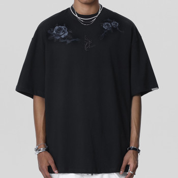 Fashion Printing Tshirts 100% Cotton DTG Printing And Beading Techniques Oversized Fit For Men