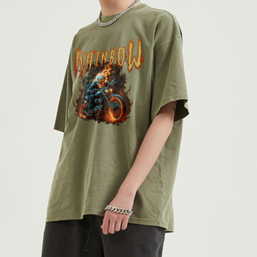 Custom Printing Tshirts Direct Injection Printing Acid Wash Techniques Oversized Fit Unisex Summer