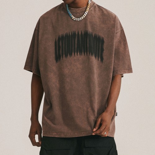 Manufacturing Vintage Streetwear T shirts | Direct Injection Printing Washed Casual Cotton T shirts