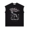 Custom Skeleton Print Sleeveless T-Shirt - 230GSM Cotton Tie-Dye Oversized Streetwear T-Shirt