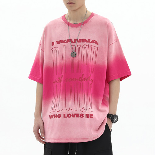 Customized Men's T shirt Pleated texture Oversize Velvet T shirt