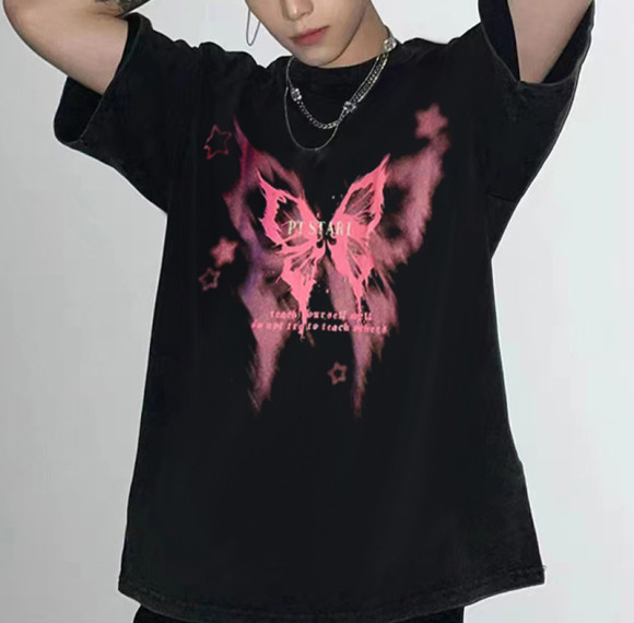 Heavy Weight Vintage Tshirts Washed Cotton Oversized Fit Acid Washed Digital Printing Graphic Tshirts