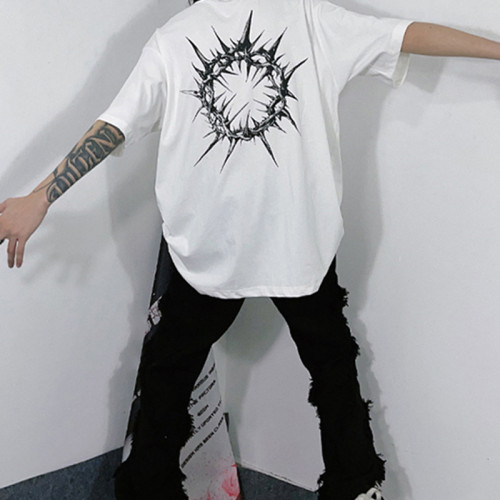 High Quality Streetwear T shirts 100% Cotton 230GSM DTG Printing Oversized Fit For Men